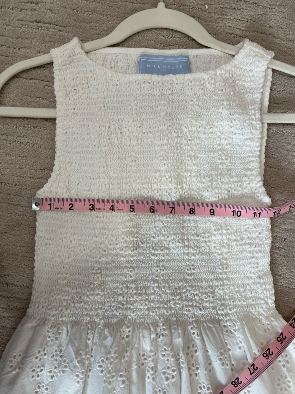 Hill House white Eyelet smocked Nap Dress - Picture 7 of 13
